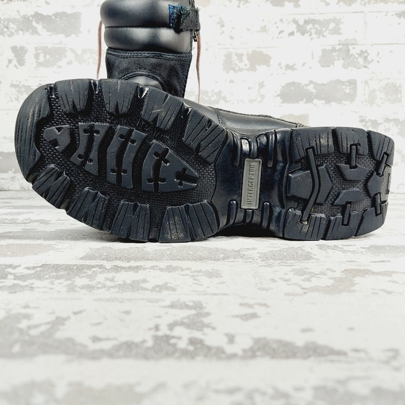 Interceptor Black Leather Tactical Lace Up Round Toe Boots V376 main image 12